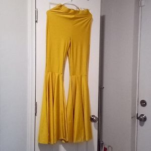 Gold bell bottom pants